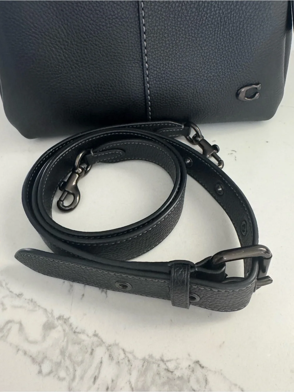 Coach Lana 23 Black on black Pebbled Leather Bag - Picture 11 of 12